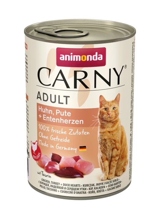 Animonda Chat Carny Adulte Poulet, Dinde Et Coeurs De Canard 400g X12 1 Animonda Chat Carny Adulte Poulet, Dinde Et Coeurs De Canard 400g X12