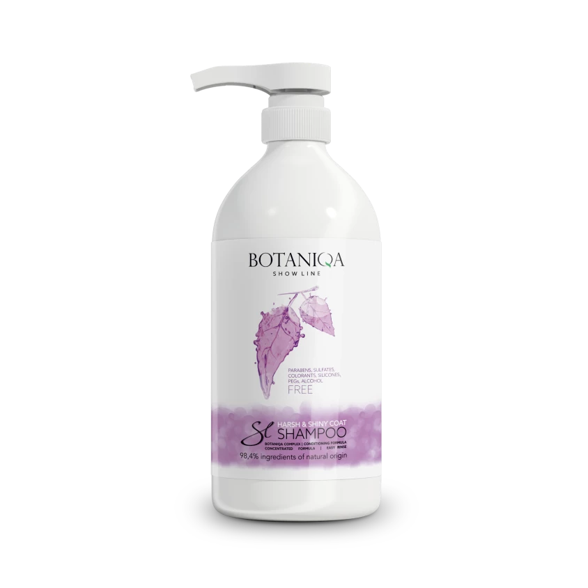 BOTANIQA Harsh & Shiny Coat Shampoo Shampooing Pour Chiens à Poil Dur 1l 1 BOTANIQA Harsh & Shiny Coat Shampoo Shampooing Pour Chiens à Poil Dur 1l