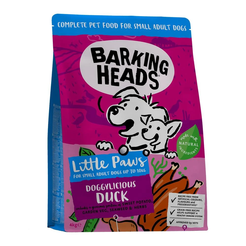 Barking Heads Petite Patte Doggylicious Canard Pour Adultes De Petites Races 4kg 1 Barking Heads Petite Patte Doggylicious Canard Pour Adultes De Petites Races 4kg