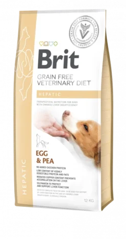 Brit Grain Free Veterinary Diet Dog Hepatic Oeufs Et Pois 2kg