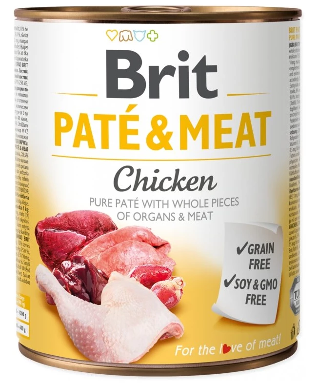 Brit Pate & Meat Au Poulet 800g X10 1 Brit Pate & Meat Au Poulet 800g X10