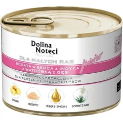 Dolina Noteci Premium Pour Chiens De Petite Races Junior Riche En Cœur De Dinde Et Foie D'oie 185 G X12