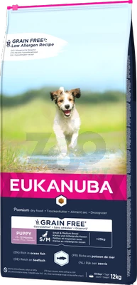 EUKANUBA Puppy&Junior Small/Medium Sans Céréales 12kg