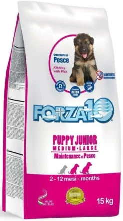 FORZA10 PUPPY JUNIOR AVEC POISSON Pour Chiots De Grande Et Moyenne Taille 12,5kg