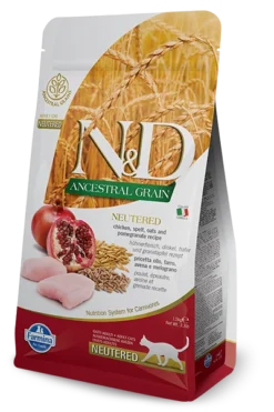 Farmina N&D Ancestral Grain Feline Neutered Chicken&Pomegranate 5kg