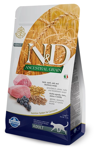 Farmina N&D Ancestral Grain Frline Adult Lamb&Blueberry 5kg 1 Farmina N&D Ancestral Grain Frline Adult Lamb&Blueberry 5kg