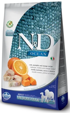 Farmina N&D Ocean Canine Adult Medium&Maxi Cod Pumpkin&Orange 12kg
