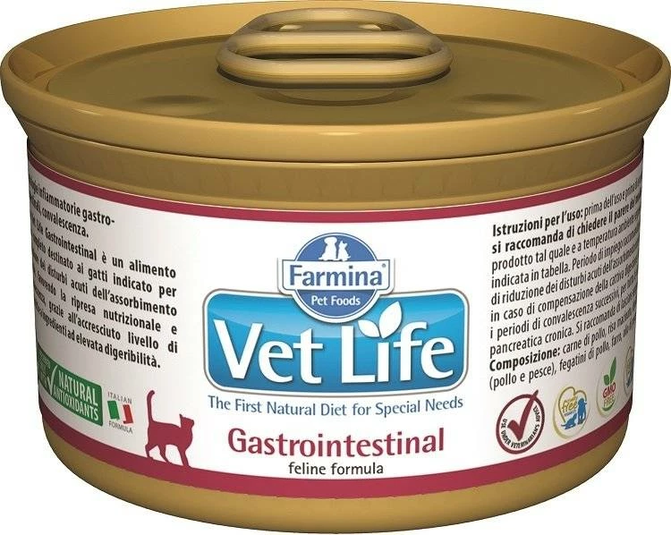 Farmina Vet Life Feline Gastrointestinal 85g X12 1 Farmina Vet Life Feline Gastrointestinal 85g X12