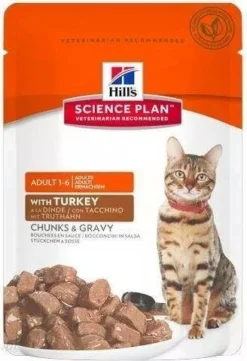 Hills HILL'S SP Science Plan Féline Adulte Dinde Sachet De 85g X12 -Zooart Elegant Boutique fre pl HILLS SP Science Plan Feline Adulte Dinde sachet de 85g 19460 1