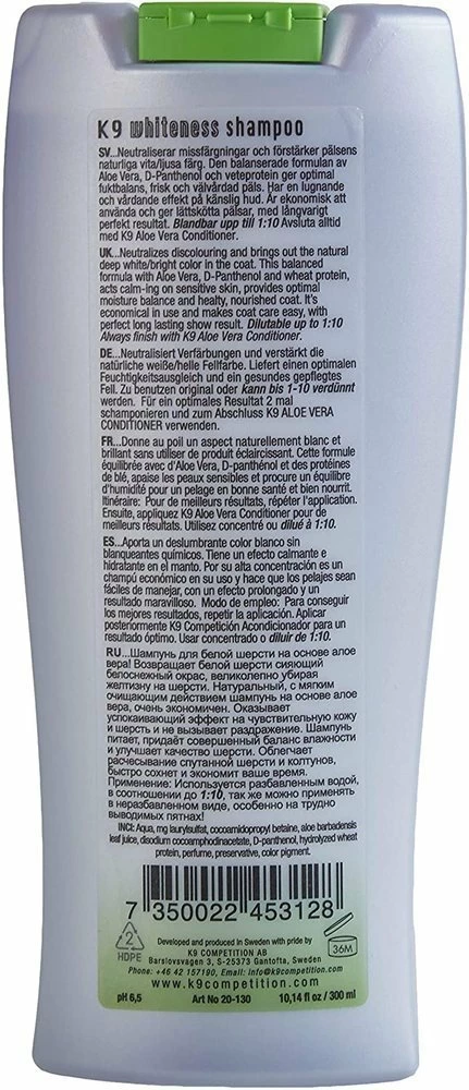 K9 Shampooing Pour Pelage Blanc 300 Ml 2 K9 Shampooing Pour Pelage Blanc 300 Ml – Image 2