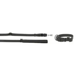 KERBL Set GoLeyGo, Sangle De Collier+laisse Avec Adaptateur 15mm X 29-45cm, 1cm X 1.4-2m,noir,M,max.60kg
