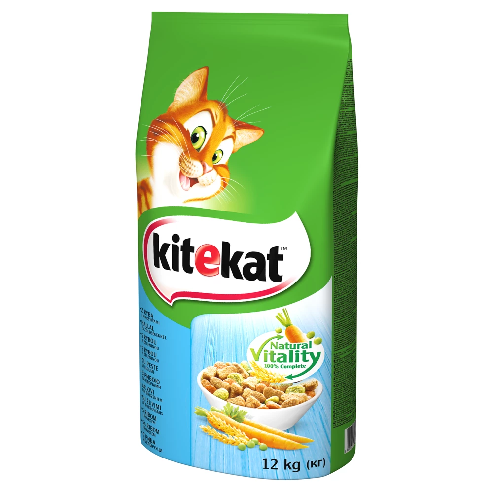 KITEKAT - Nourriture Sèche Pour Chats Avec Poisson Et Aux Légumes 12kg 1 KITEKAT - Nourriture Sèche Pour Chats Avec Poisson Et Aux Légumes 12kg