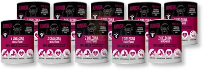 Mr.BIG Junior Morceaux En Sauce Avec Du Veau 10x400g Pour Chiens 1 Mr.BIG Junior Morceaux En Sauce Avec Du Veau 10x400g Pour Chiens