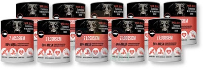 Mr.BIG Morceaux En Sauce Au Saumon 10x400g Pour Chiens 1 Mr.BIG Morceaux En Sauce Au Saumon 10x400g Pour Chiens