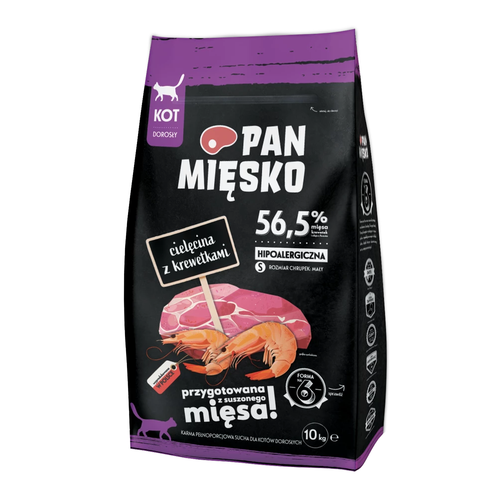 PAN MIĘSKO Veau Aux Crevettes S 10kg Pour Chats 1 PAN MIĘSKO Veau Aux Crevettes S 10kg Pour Chats