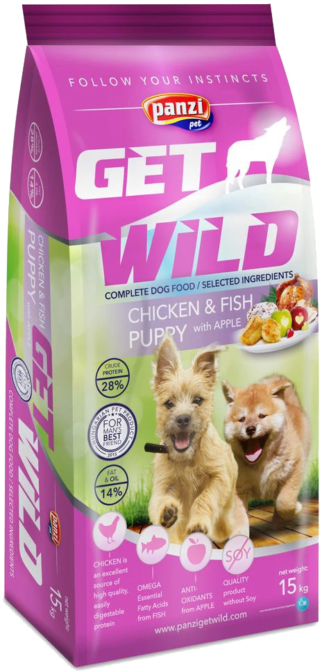 Panzi GetWild PUPPY Poulet&Poisson 15kg 1 Panzi GetWild PUPPY Poulet&Poisson 15kg