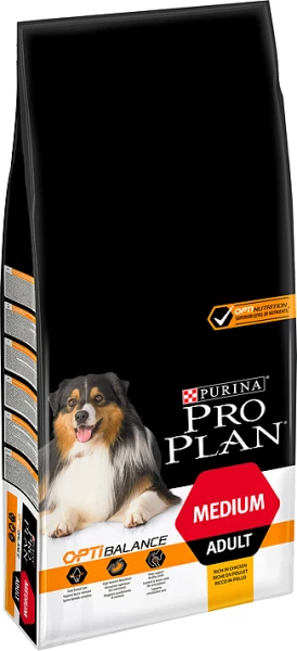 Purina Pro Plan Medium Adult Optibalance, Poulet Et Riz 14kg 1 Purina Pro Plan Medium Adult Optibalance, Poulet Et Riz 14kg
