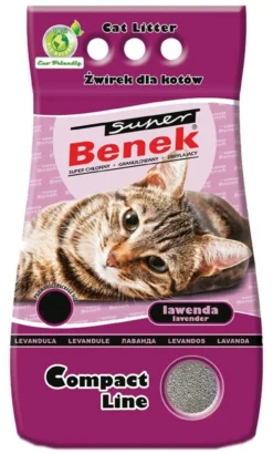 SUPER BENEK Litière Compacte à La Lavande 25l