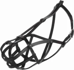 TRIXIE MUSELIÈRE EN CUIR, TAILLE XL, 38/31 CM, NOIR
