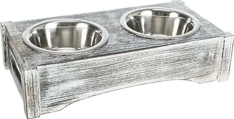 Trixie Ensemble De Bols En Bois/acier 36x7x19cm 1 Trixie Ensemble De Bols En Bois/acier 36x7x19cm