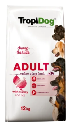 Tropidog Premium Adulte Medium & Large Races Dinde Avec Riz 12kg