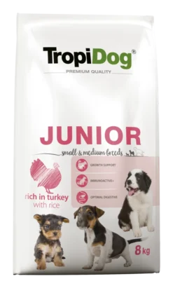 Tropidog Premium Junior Petites Et Moyennes Races Saumon Avec Riz 8kg