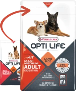 Versele-Laga Opti Life Adult Digestion Medium&Maxi Agneau Avec Riz 12,5 Kg