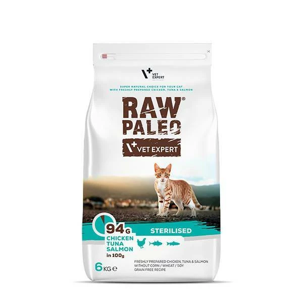 Vetexpert RAW PALEO STERILISED CAT 6kg 1 Vetexpert RAW PALEO STERILISED CAT 6kg