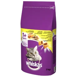 WHISKAS Croquettes Pour Chat 1+ Avec Poulet 7kg