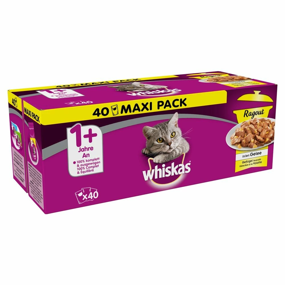 WHISKAS® 1+ Sélection à La Volaille En Gelée 40x85g 1 WHISKAS® 1+ Sélection à La Volaille En Gelée 40x85g