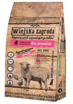 Wiejska Zagroda Agneau Aux épinards 10kg (5x2kg) (pour Chiots)+ Surprise Gratuit Pour Votre Chien