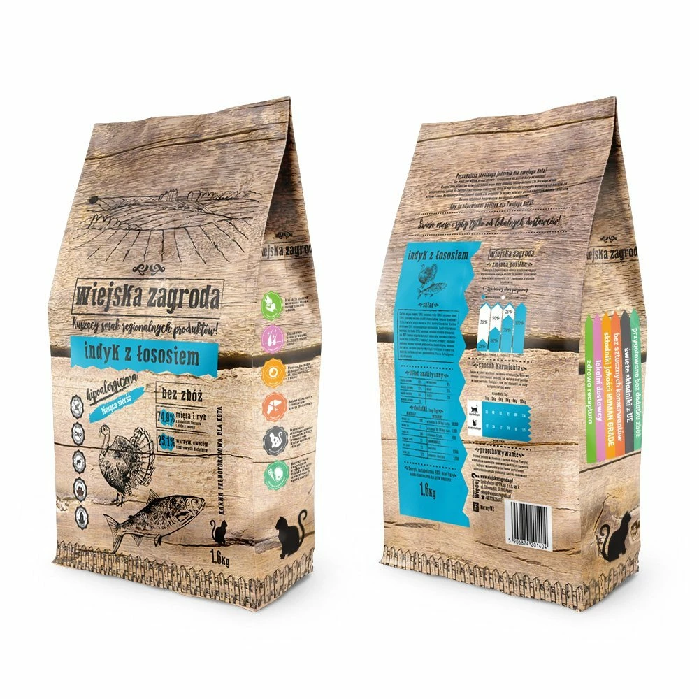 Wiejska Zagroda Ferme RuraleDinde Au Saumon Pour Chats 1.6kg 3 Wiejska Zagroda Ferme RuraleDinde Au Saumon Pour Chats 1.6kg – Image 3